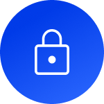 Padlock icon in blue circle