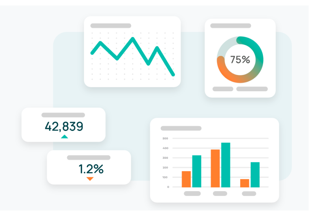 Illustrated image showing dashboard of key business intelligence