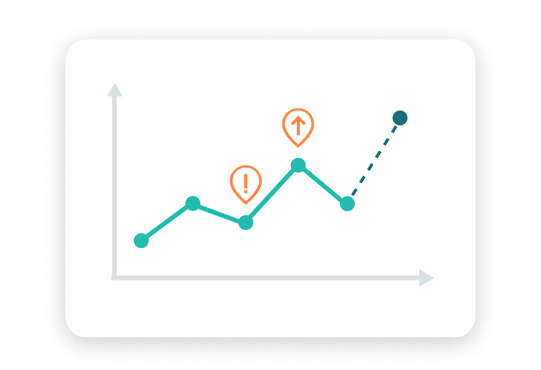 Illustrated line graph trending upwards